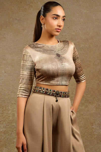 Multicoloured stone embellished belt