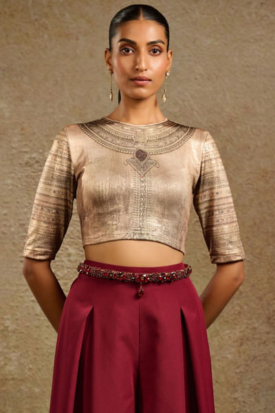 Ruby bead embellished belt
