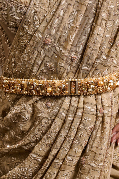 Gold glass beads studded belt