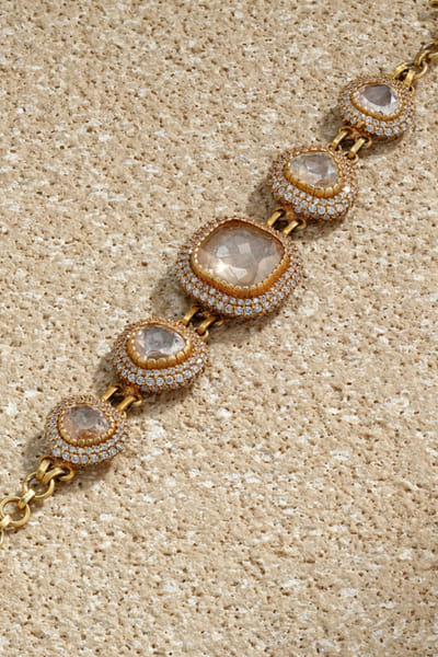 Tarun Tahiliani Gold crystal studded bracelet TARJAN26D235563