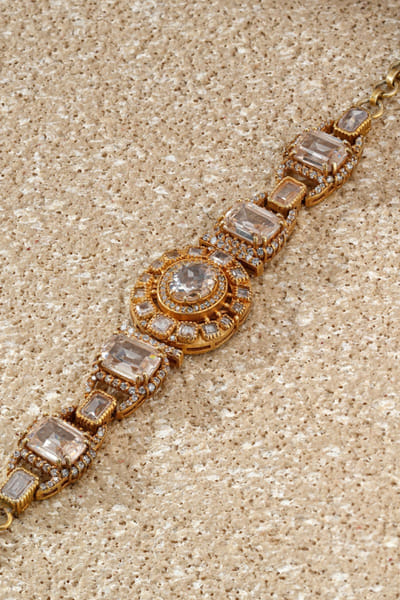 Tarun Tahiliani Gold emerald stone studded bracelet TARJAN26D235564