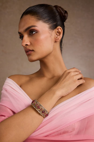 Ruby stone encrusted bracelet