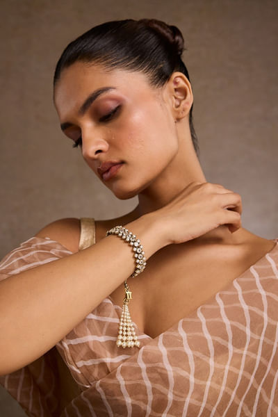 Gold diamond encrusted bracelet