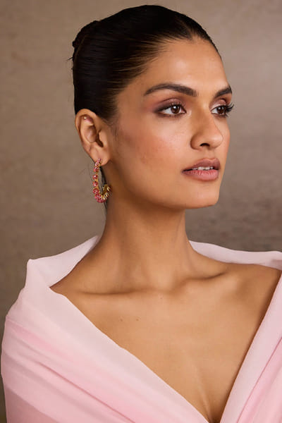 Ruby gold plated hoop earrings