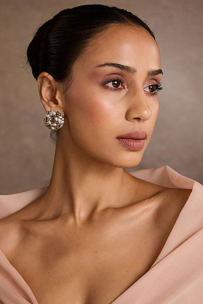 Gold plated pearl stud earrings