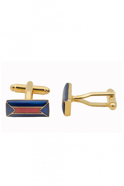 Blue and red cufflinks