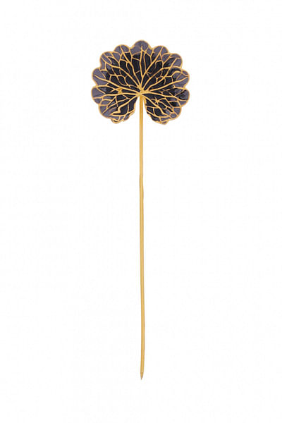 Gold and black leaf lapel pin