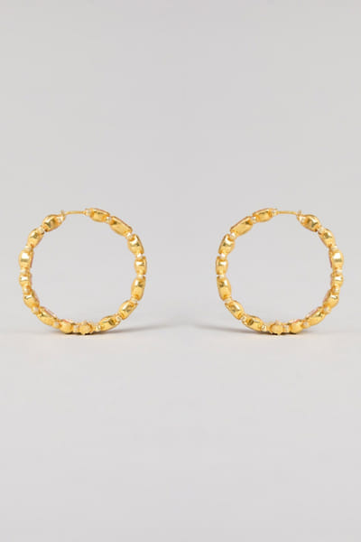 Karisa White embellished hoop earrings KARIAPR26D143381