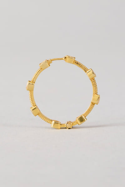 Karisa White moissanite embellished hoop earrings KARIAPR26D143382