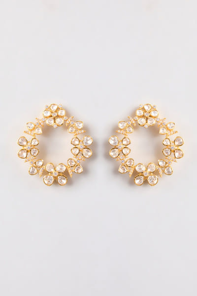 Karisa White moissanite embellished earrings KARIAPR26D143383