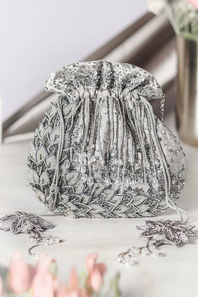 Silver embellished potli bag