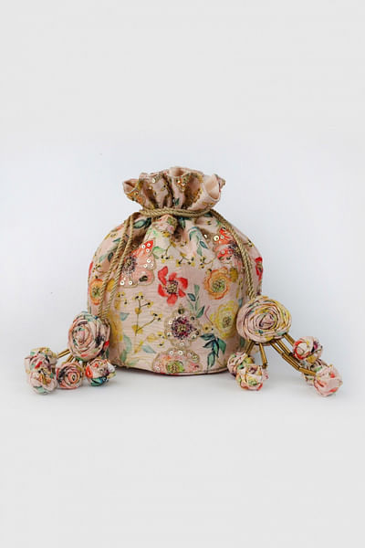 Floral printed potli bag