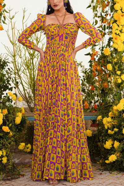 Baise Gaba Yellow printed dress BAIAETH18