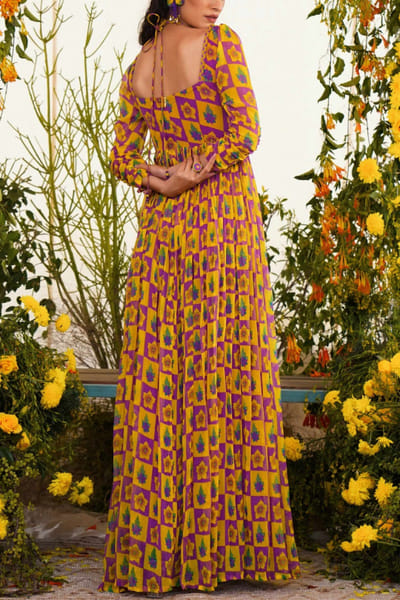 Baise Gaba Yellow printed dress BAIAETH18