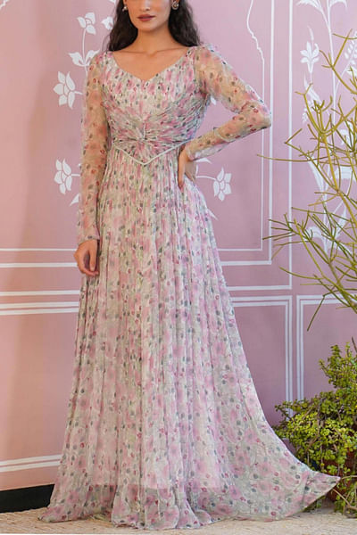 Floral printed maxi dress