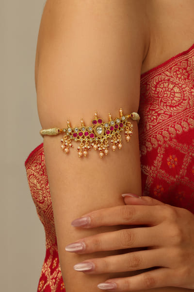 Joules by Radhika Gold embellished armlet JOULAUG26D453125