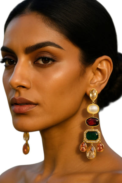 Multicolor zircon-crystal embellished danglers