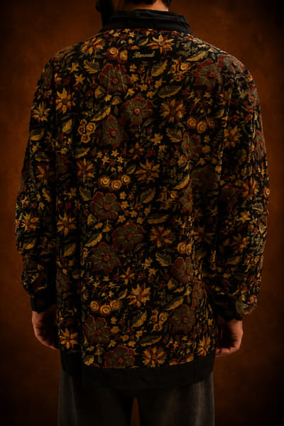Baroodi Black ajrakh printed cotton shirt BAROAUG26D152245