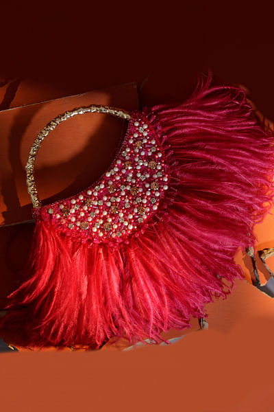Rani Pink embellished clutch