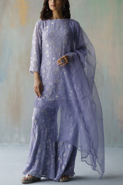 Periwinkle sharara set