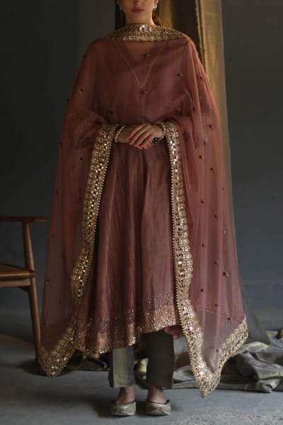 Blush peach kurta set