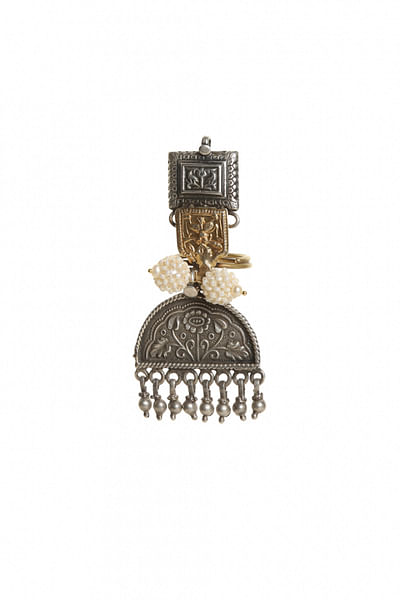 Silver vintage talisman ring