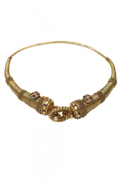 Vintage gold textured choker