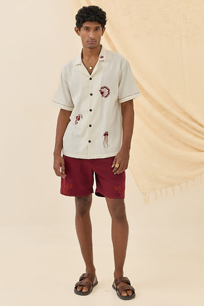 White embroidered shirt