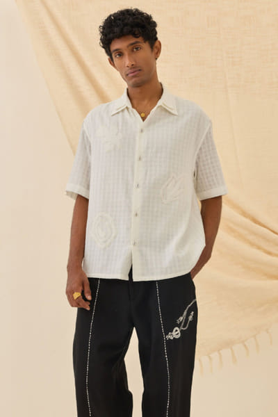 White checkered shirt