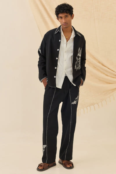 Black cotton trouser