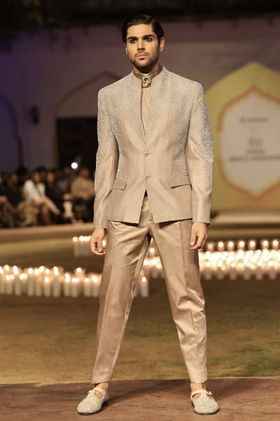 Granite embellished bandhgala set