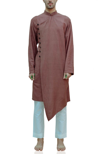 Brown wrap kurta and pants