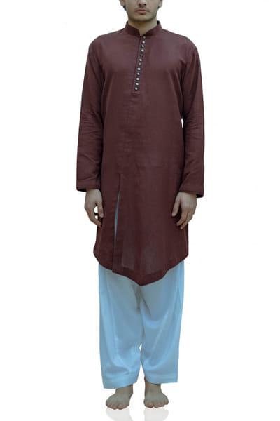 Brown kurta patiala set