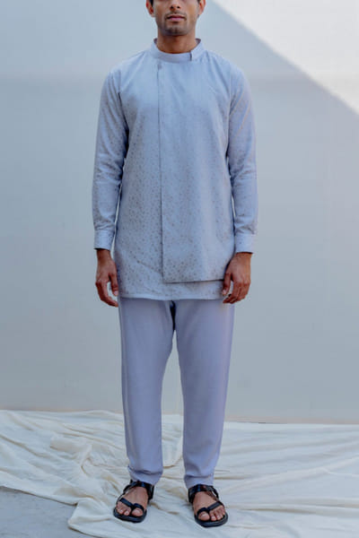 Bohame Shark grey kurta and pants BHMBM201A