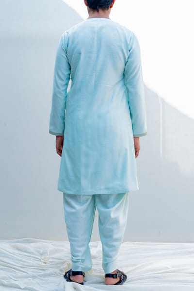 Bohame Mint green angrakha kurta and pants BHMBM204A