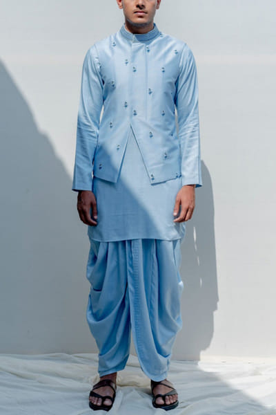 Blue bandi and kurta set