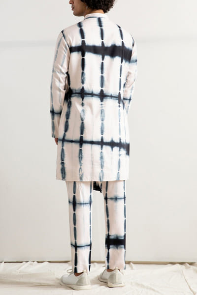 Bohame Tie & dye kurta and jacket set BHMBM261