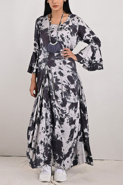 Black tie & dye maxi dress