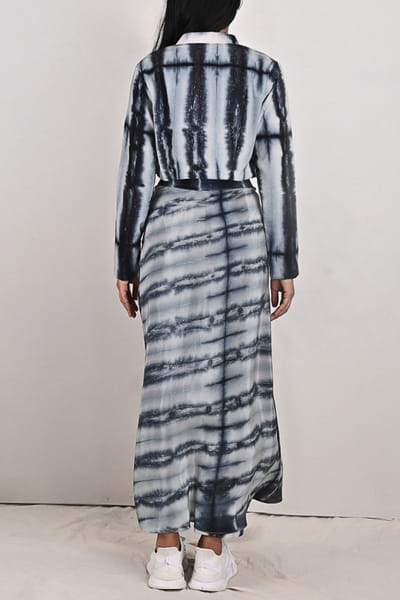 Bohame Tie & dye concept sari and jacket set BHMBW252C