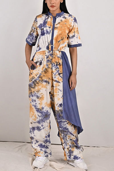 Multicoloured tie & dye jumpsuit