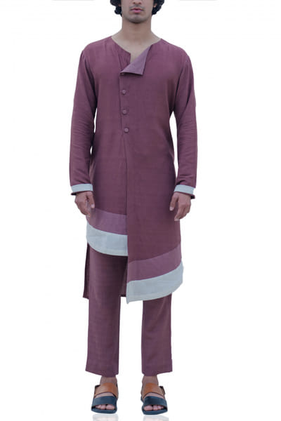 Bohame High-low kurta with straight pants BHMFEB1904
