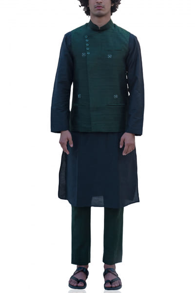 Bohame Green overlap bandi jacket BHMFEB1930