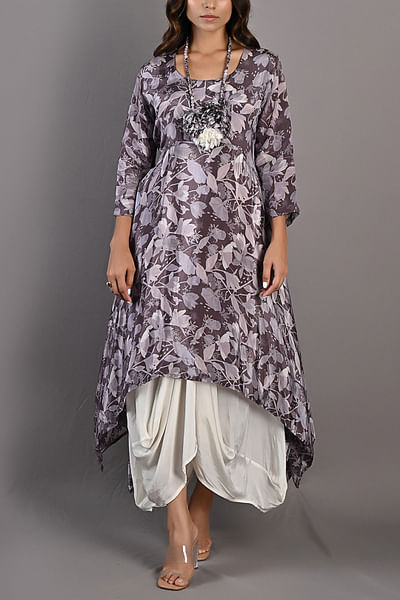 Printed cowl dress