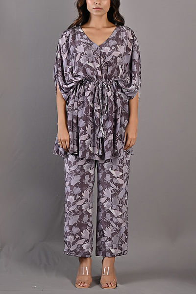Printed kaftan top and pants