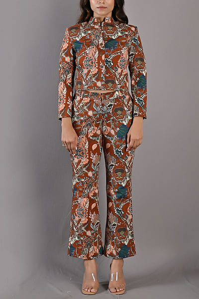 Digital printed jacket and bell bottoms