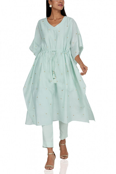 Mint green kaftan set
