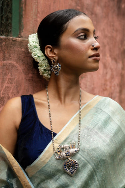 Multicolour kemp stone necklace set