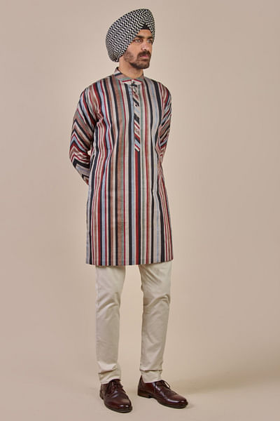 Multicolour striped kurta
