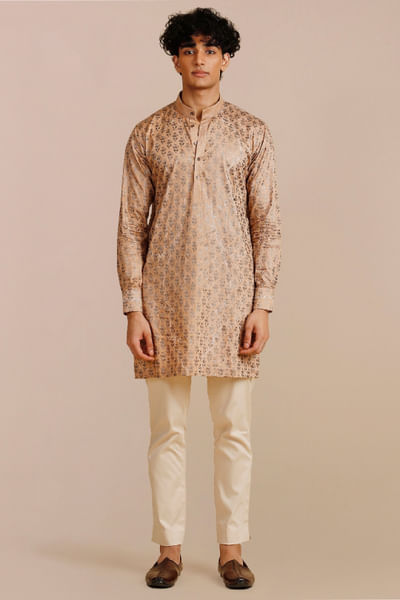 Blush ivory jamawar printed kurta