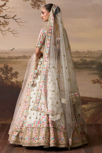 Angad Singh Ivory floral embroidered lehenga set ANGAJUL26D150521